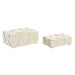 Кутия за бижута Home ESPRIT Бял Смола Кост 18 x 13 x 7,5 cm