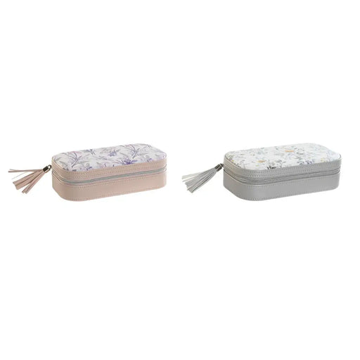 Кутия за бижута DKD Home Decor Бял Сив Люляк Светло розово