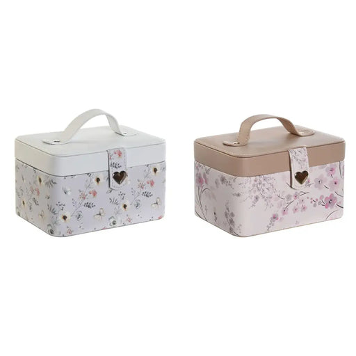 Кутия за бижута DKD Home Decor Син Сив камила Светло розово