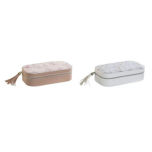 Кутия за бижута DKD Home Decor Син Сив камила Светло розово