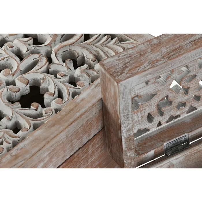 Кутия за бижута Home ESPRIT Бял Естествен Дърво манго (2