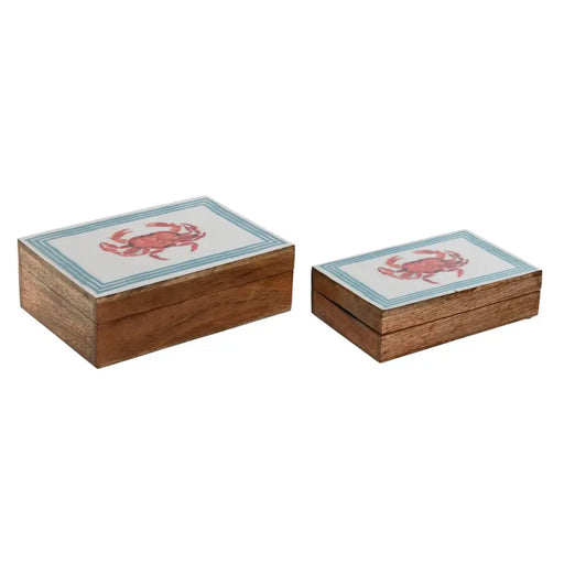 Кутия за бижута Home ESPRIT Многоцветен Дърво манго 25 x