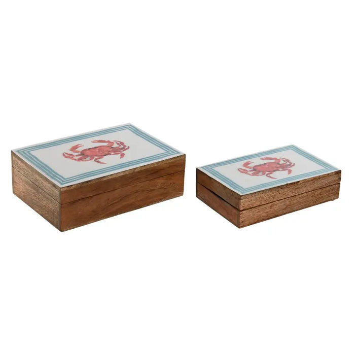 Кутия за бижута Home ESPRIT Многоцветен Дърво манго 25 x