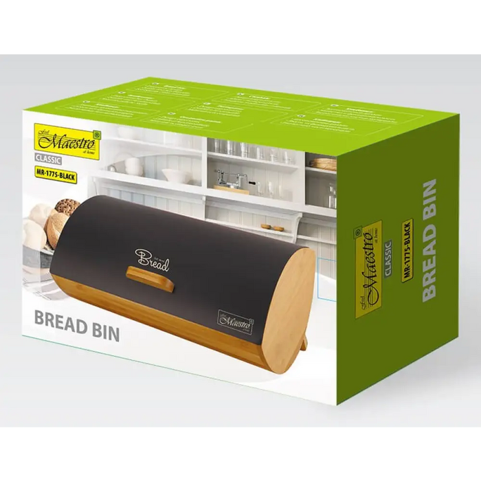 Кутия за хляб Maestro MR-1775-BLACK Друга Черна Дърво