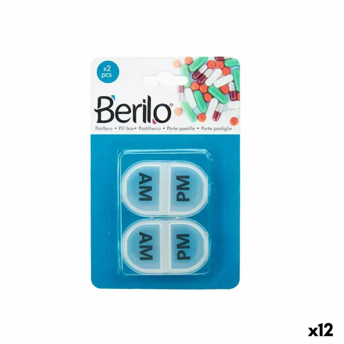 Кутия за Хапчета с Отделения Berilo Прозрачен Пластмаса