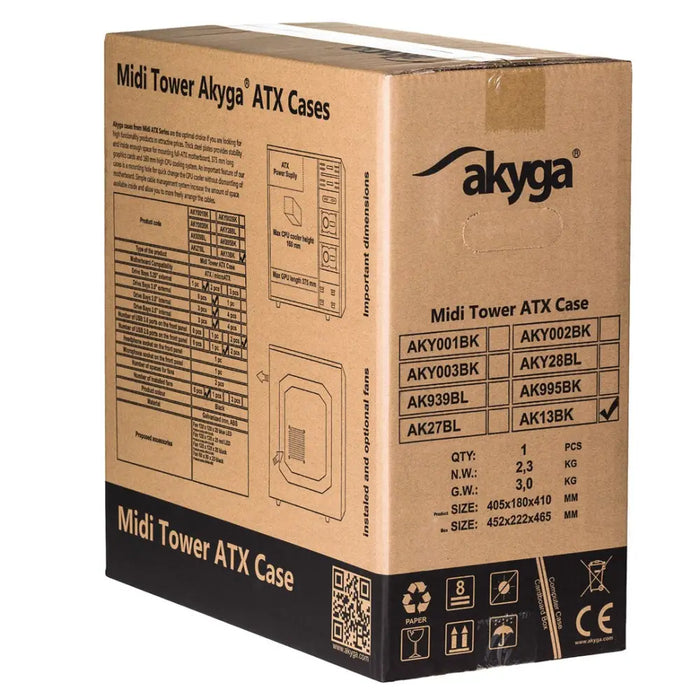Кутия за компютър Akyga AK13BK Micro Tower Black