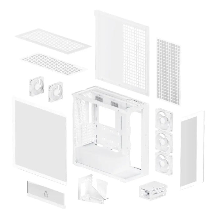 Кутия за компютър Arctic Xtender VG - White Mid-Tower