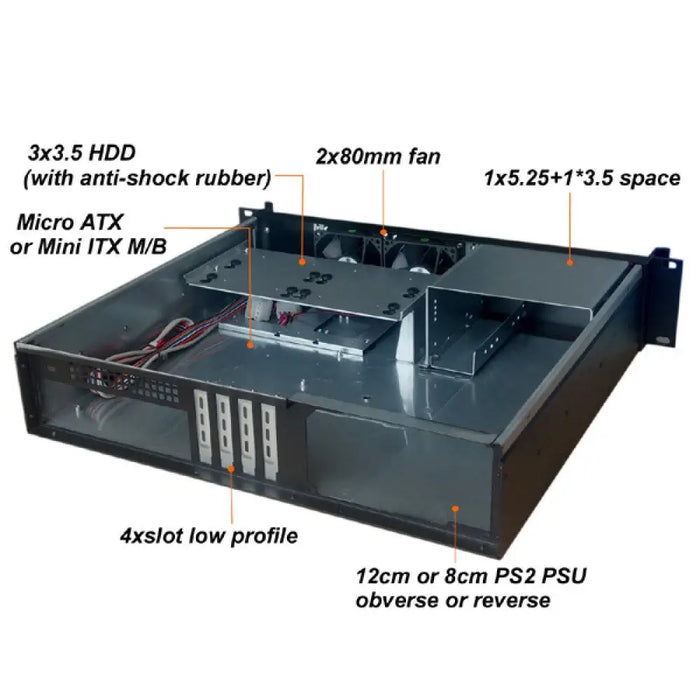 Кутия за компютър Techly I-CASE IPC-240L Rack Black