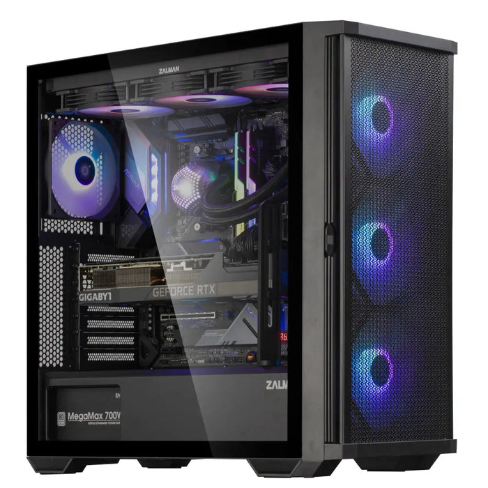 Кутия ZALMAN Z10 PLUS Tempered Glass RGB Mid-Tower Черна