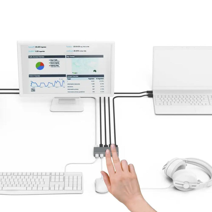 KVM превключвател Hama Connect2Switch 4-портов USB HDMI