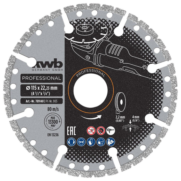 ДИСК ДИАМАНТЕН 115ММ УНИВЕРСАЛЕН KWB