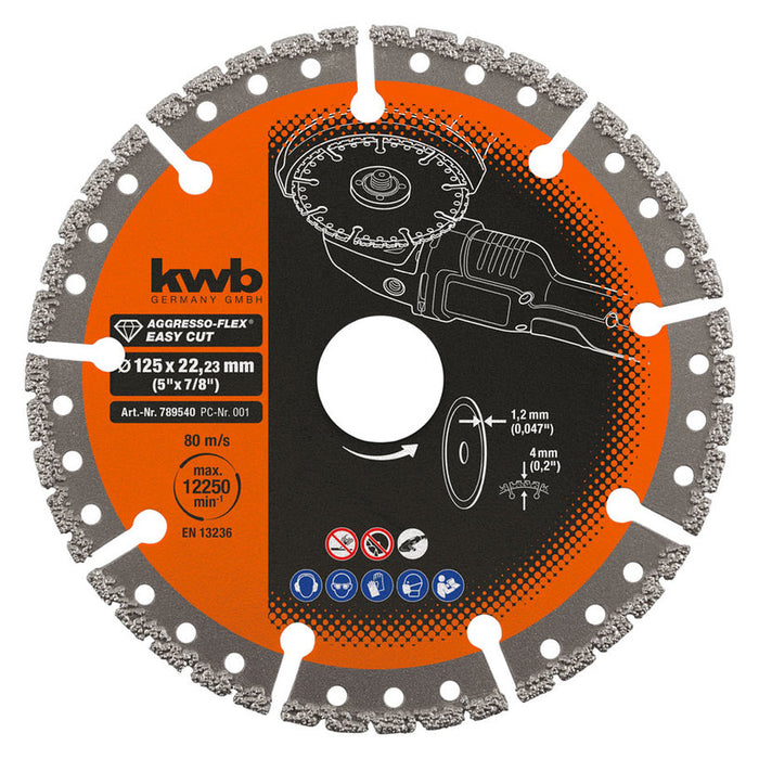 УНИВЕРСАЛЕН ДИАМАНТЕН ДИСК Ф125 ММ KWB 125x1.2x22.23