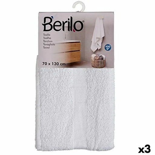 Кърпа за баня Berilo Бял 80 % памук 20 % полиестер 70 x 130