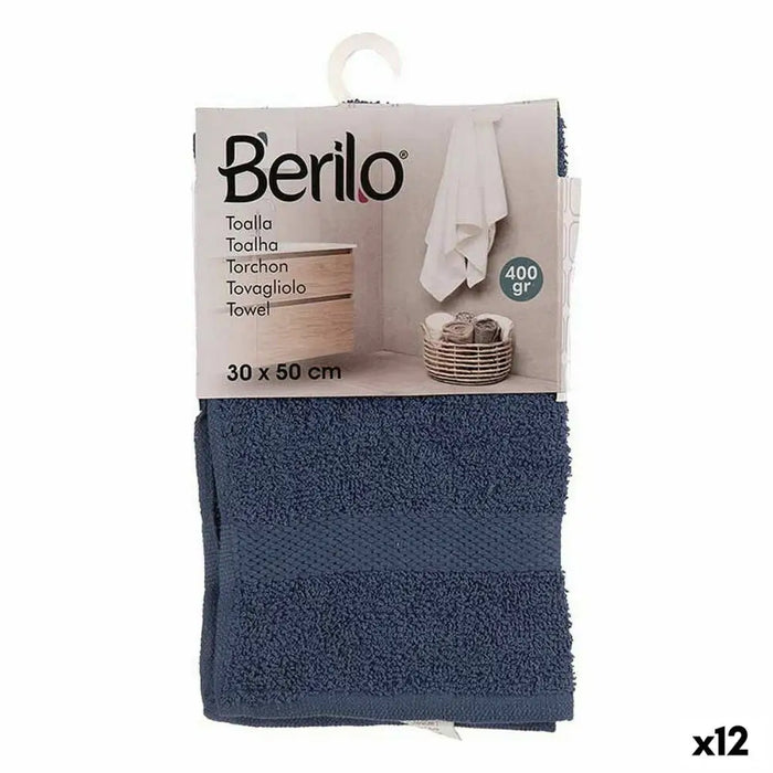 Кърпа за баня Berilo Син 80 % памук 20 % полиестер 30 x 0,5