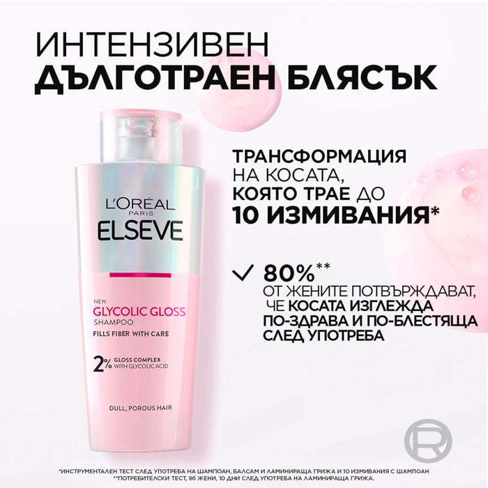 Шампоан за коса без блясък Glycolic Gloss, 200 ml