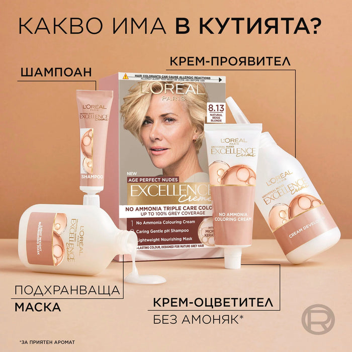Боя за коса Age Perfect Nudes, Nr. 8.13 Натурално бежово русо, 1 бр
