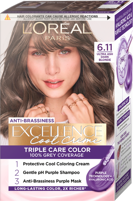 Боя за коса Excellence Cool Creme, Nr.6.11 Ултра пепеляво тъмно русо, 1 бр