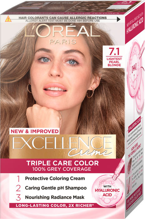 Боя за коса Excellence Creme, Nr.7.1 Пепеляво русо, 1 бр