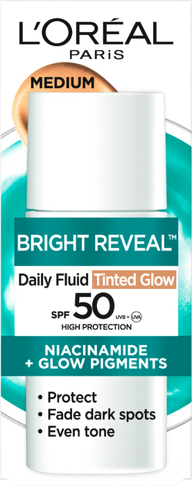 Флуид за лице Bright Reveal, SPF 50, medium, 50 ml
