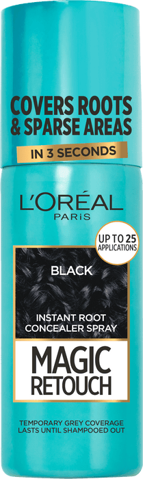 Спрей за прикритие на бели коси, Black, 75 ml