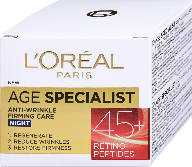 Нощен крем против бръчки Age Specialist 45+, 50 ml
