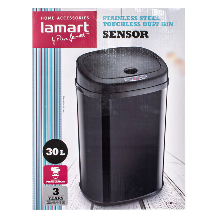КОШ ЗА ОТПАДЪЦИ 30L СЪС СЕНЗОР LT8111 ЧЕРЕН LAMART
