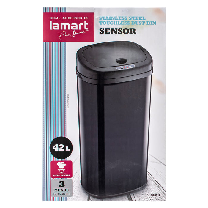 КОШ ЗА ОТПАДЪЦИ 42L СЪС СЕНЗОР LT8112 ЧЕРЕН LAMART