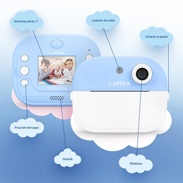 Детска камера LAMAX InstaKid2 Play, синя