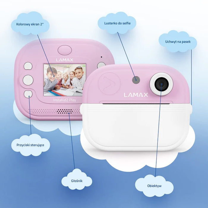 Детска камера LAMAX InstaKid2 Play, розова