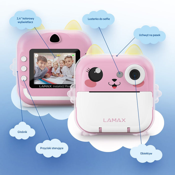 Детска камера LAMAX InstaKid2 Plus, розова