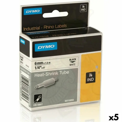 Ламинирана лента за етикетиране Rhino Dymo ID1-6 Жълт Черен