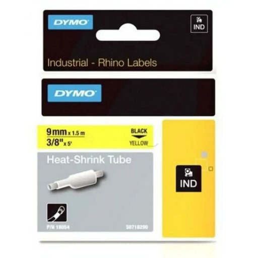Ламинирана лента за етикетиране Rhino Dymo ID1 9 Жълт Черен