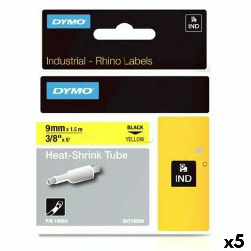 Ламинирана лента за етикетиране Rhino Dymo ID1 9 Жълт Черен