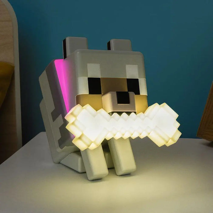 Лампа Paladone Glo Buddies: Minecraft - Wolf Light