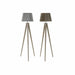 Лампион DKD Home Decor 40 x 40 x 154 cm Естествен Сив Кафяв