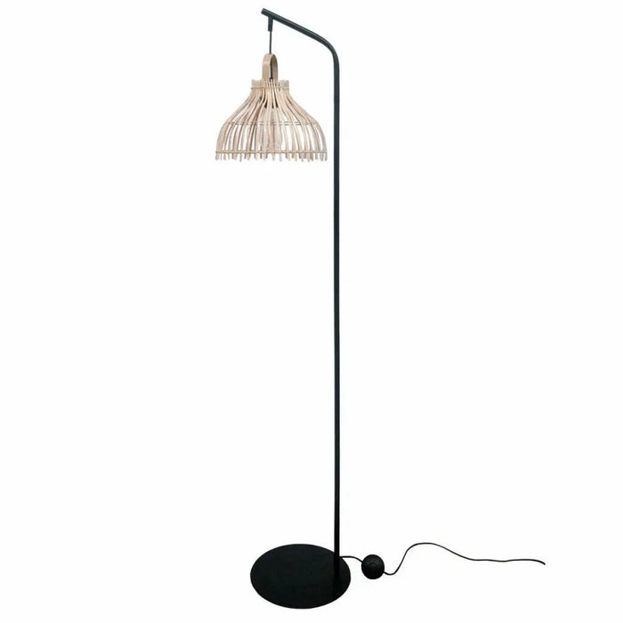Лампион DKD Home Decor Черен Метал Кафяв Pатан (40 x 40 x
