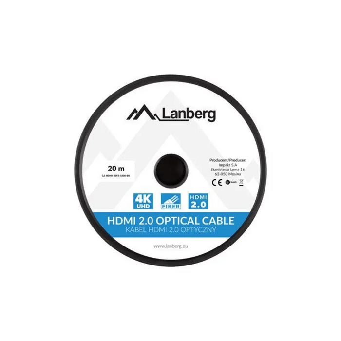 Lanberg HDMI M/M v2.0 кабел 20m оптичен черен aoc