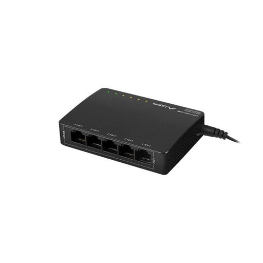 Lanberg комутатор dsp3-1005-60w 5x 1GB poe+ (4 порта poe