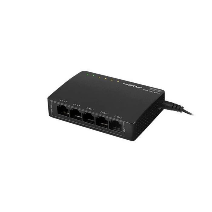 Lanberg комутатор dsp3-1005-60w 5x 1GB poe+ (4 порта poe