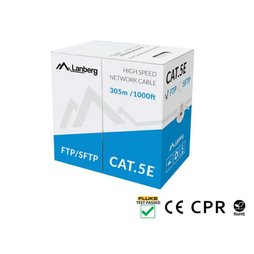 Lanberg LAN кабел CAT.5e ftp 305m плътен cu сив cpr + fluke