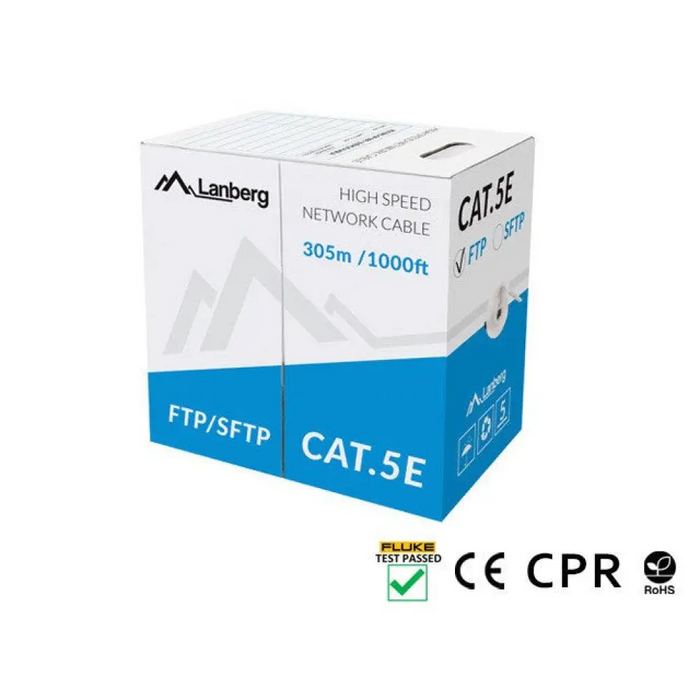 Lanberg LAN кабел CAT.5e sftp 305m solid cu cpr + fluke