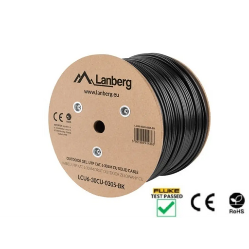 Lanberg LAN кабел CAT.6 utp 305m твърд външен гел-пълен cu