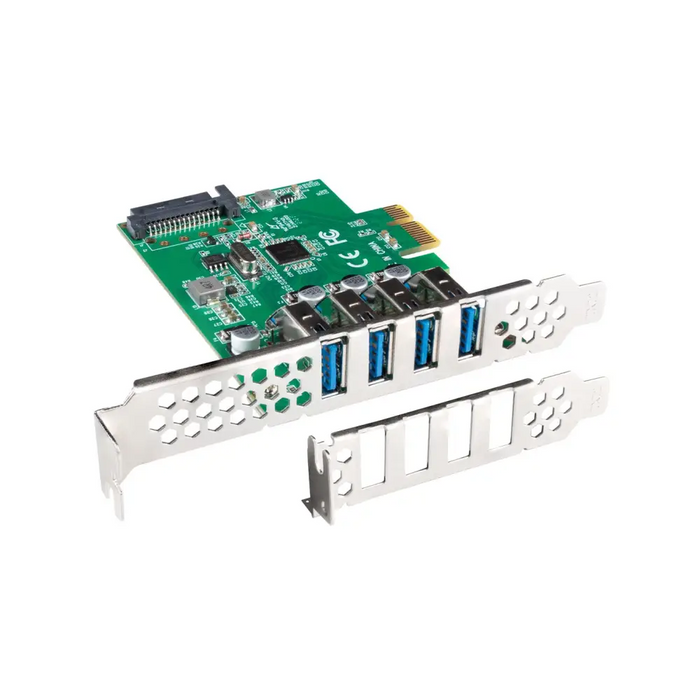 Lanberg pci express x1 карта->4x USB-A 3.1 gen1 нисък профил