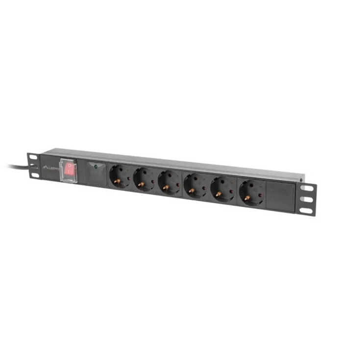 Lanberg разпределителен блок (pdu) 19’’ 1U 16a 2m 6x шуко