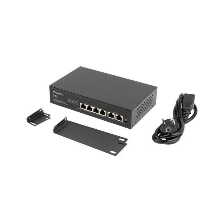 Lanberg Switch PoE + Rack 10’’/19’’ RSFE-4P-2FE-60