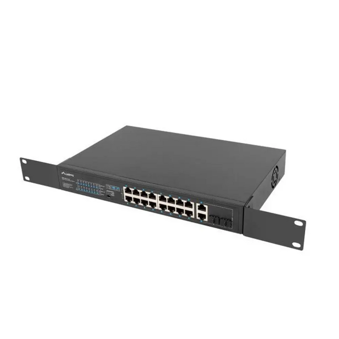 Lanberg Switch rack 19’’ POE + 16x 100MB /2X COMBO GIGABIT