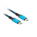 Lanberg USB-C M/M 4.0 кабел 1m 240w 8k 60hz черен-син