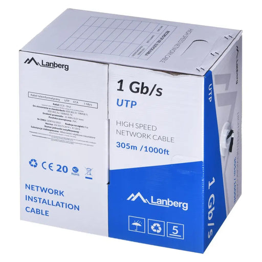 LANBERG UTP КАБЕЛ 1GB/S 305M WIRE CCA ЧЕРЕН