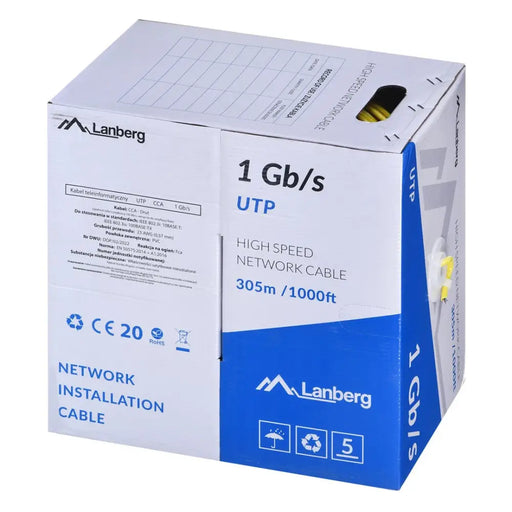 LANBERG UTP КАБЕЛ 1GB/S 305M WIRE CCA ЖЪЛТ