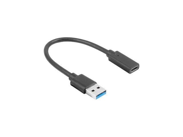 Lanberg USB-C (F) -> USB-A(M) кабел 0,15 м, черен